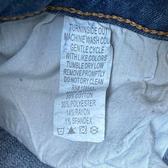 Indigo Rein Skinny Jeans Juniors 3 W26 Blue Mid Rise Frayed Hem Distressed Denim - Picture 5 of 11